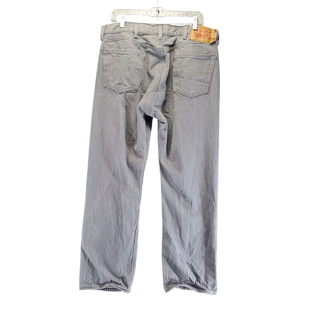 Levis Jeans Mens 38x32 Gray 501 Button Fly 100% Cotton Classic Fit Denim